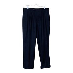 JoS A. Bank gray plaid wool pleated pants size 36" X 31"
